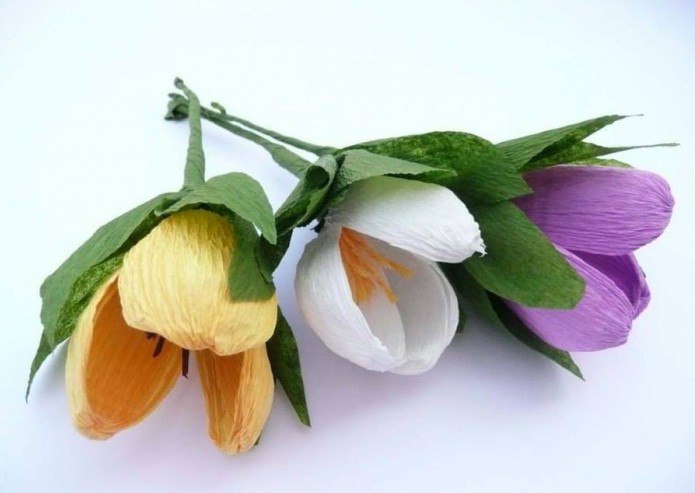 Цветы из гофрированной бумаги  