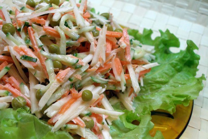 Рецепта салата из топинамбура и моркови