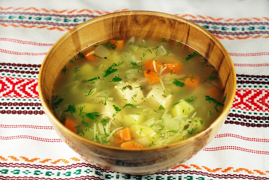Диетический Куриный суп с овощами